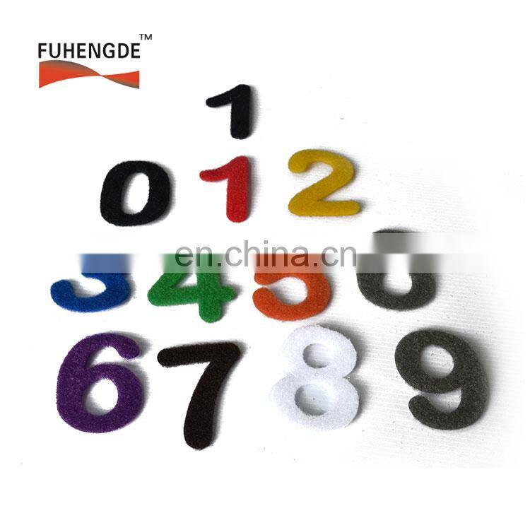 Double side hook and loop alphabet letters for T-shirt garments shoes