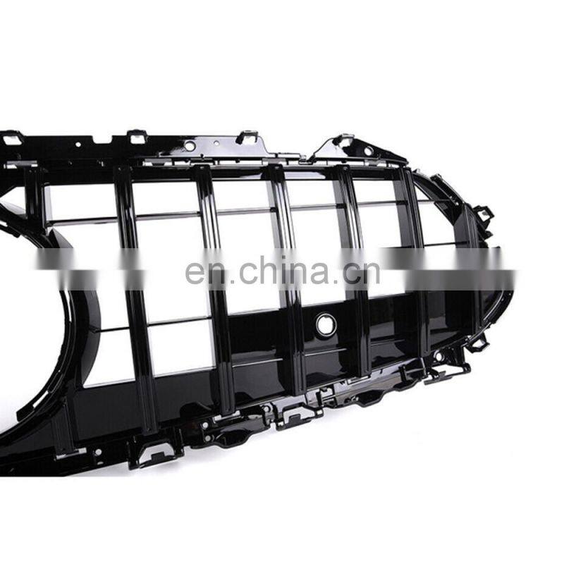 Black Front Grille Grill W/Camera 2019- For Mercedes-Benz W257 C257CLS400 CLS450 CLS53 AMG