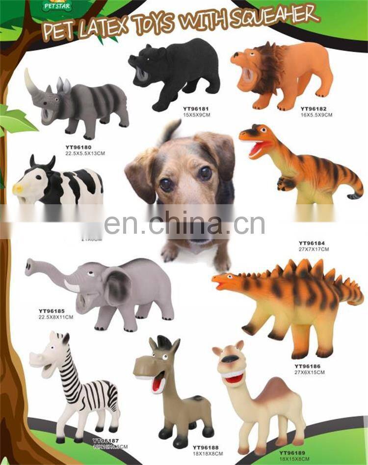 Dinosaur shape interactive dog toy pet latex toy with squeaker