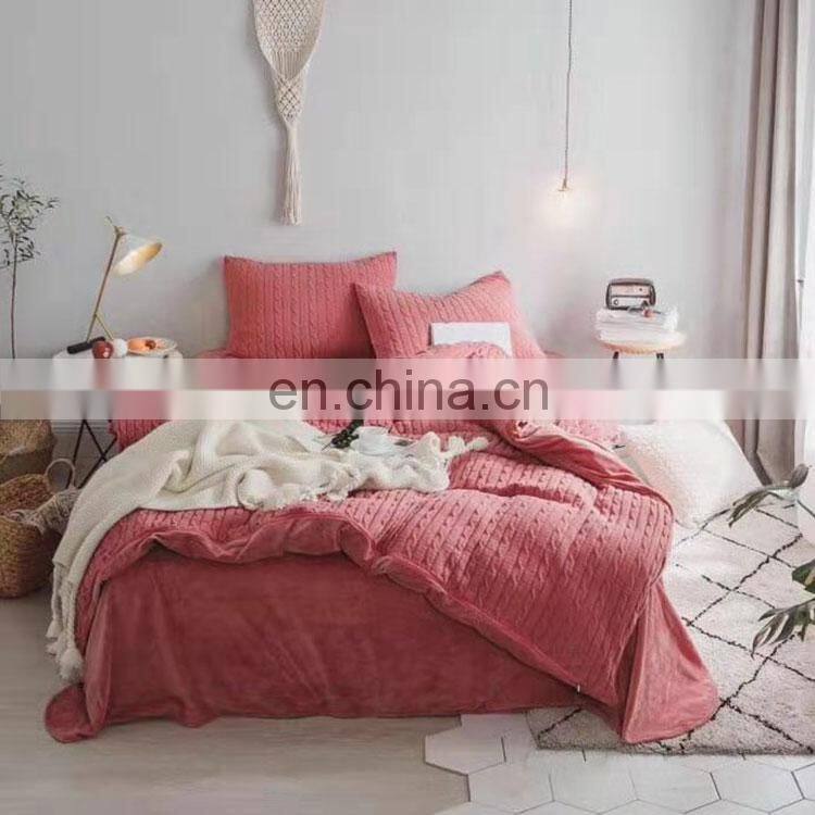 Decorative Warm Knitted Chenille Comforter Bedding Sheet Set