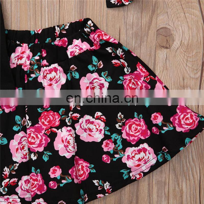 Summer Wear Clothes Little Girl Boutique Clothing Set Matching Printed Shorts 3 Piece Outfit