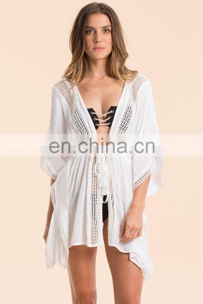 New Beach Cover Up White Lace cotton Swimsuit cover up Summer Crochet Beachwear Bathing suit cover ups Beach Dress