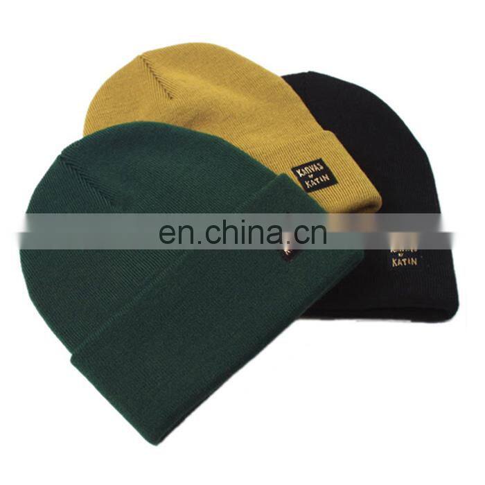 Design your own custom 100% acrylic sport beanie knit caps wholesale
