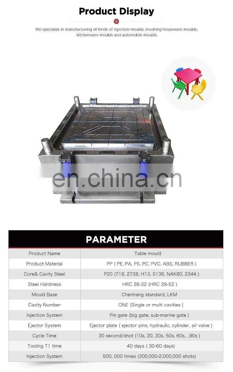 New design household square professional injection plastic table mould
