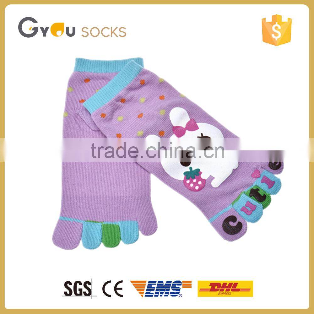 New Fashion Kids Girls Cartoon Cute Rabbit Five Fingers Toe Ankle Socks For Childrens