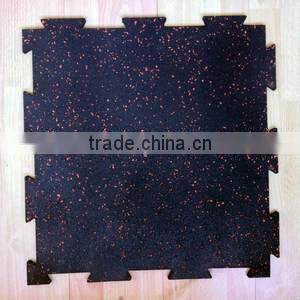 Interlocking Fitness center gym rubber flooring tiles
