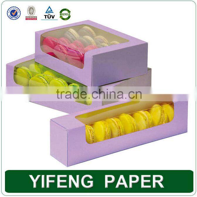 Custom perfect printing chocolate cake and wine kraft food paper with window sweet cardboard packaging box