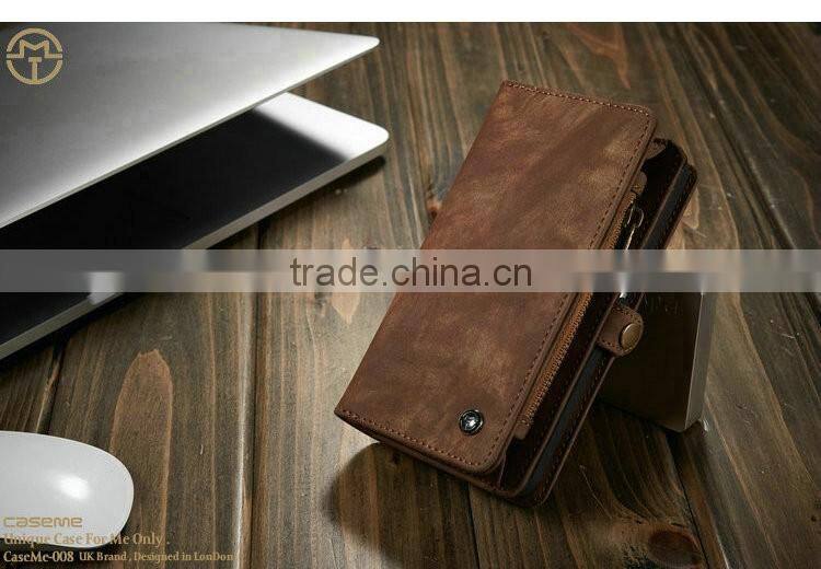 CASEME newest model CaseMe-ip6-008 with 13 card slots +1 photo frame wallet flip cases for iphone 6/6s 4.7", 5.5"