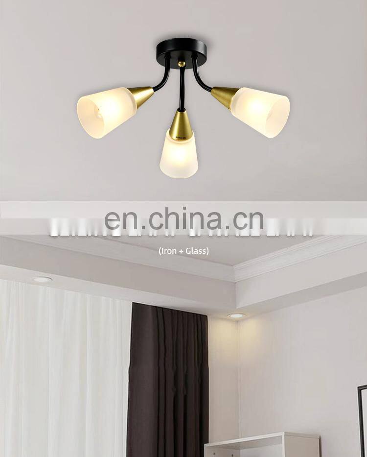 HUAYI Chinese Supplier Surface Mount Modern Iron Glass Hotel Corridor Kids Room Warm Lighting Led Ceiling Light