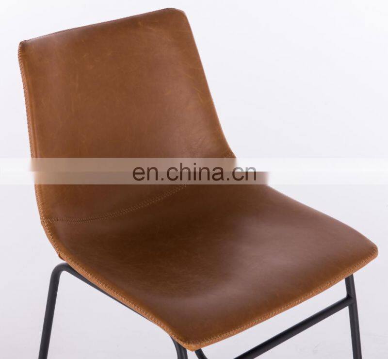 Modern Leisure Industrial PU Leather Dining Chair
