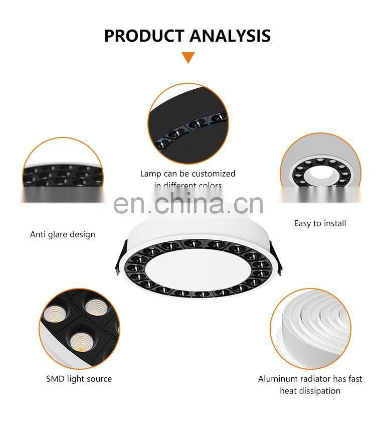 Combination DIY Center Replaceable Dimmable Track Down Lighting System 15W LED Circular Downlights