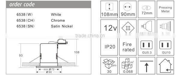 INNOVALIGHT LED GU10 MR16 Round Iron fire rated downlight fixture