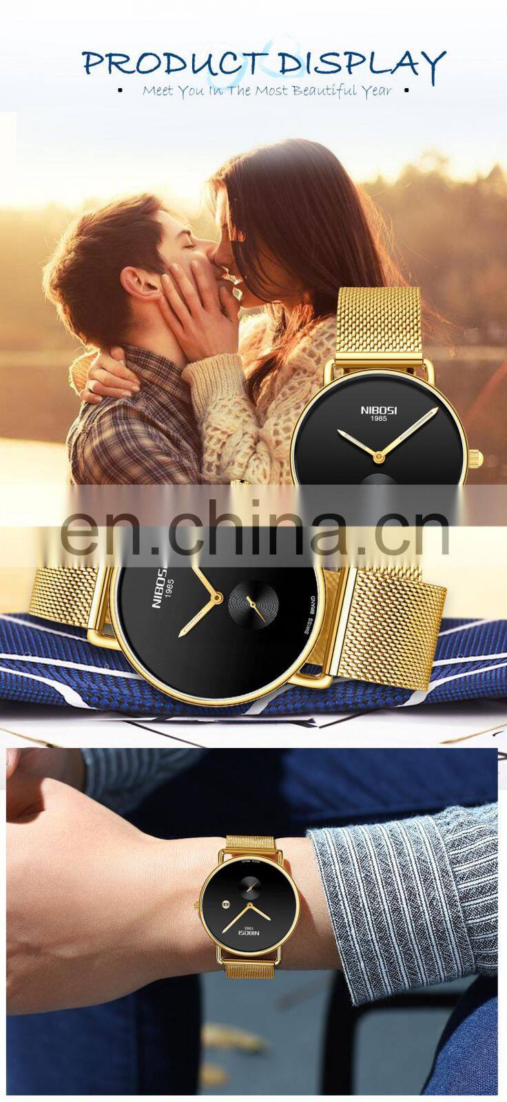 NIBOSI Brand Luxury Lover Watch Pair Waterproof Men Women Couple Watch Quartz Wristwatch Male Female Bracelet Relogio Masculino