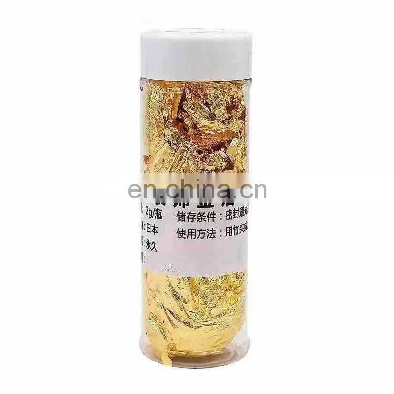 1PCS Edible Grade Genuine Gold Leaf Schabin Flakes 2g 24K Gold Decorative Dishes Chef Art for Cake Decorating Chocolate