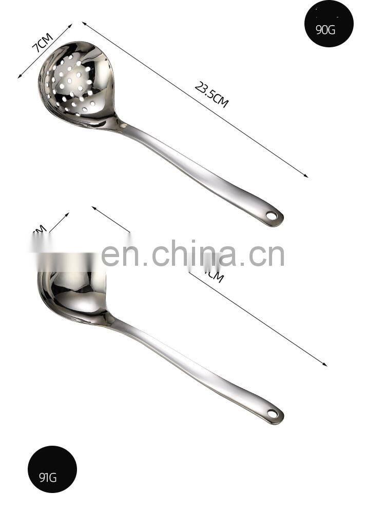 Amazon Hot Selling Slotted Spoon and Soup Ladle Set Kitchen Filter Spoon
