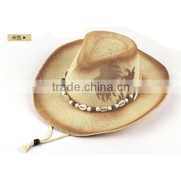 2015 Unisex Top quality mexican sombreros bulk straw cowboy hats mens Straw Beach Hat for sale