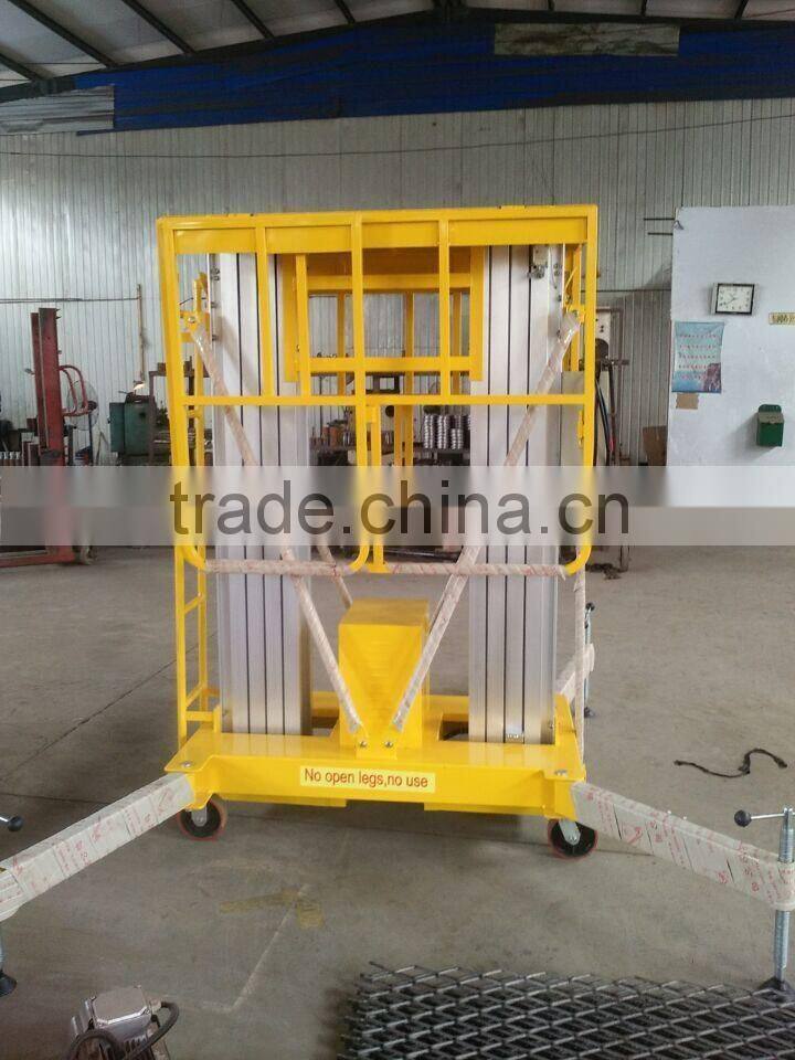 china adjustable hydraulic double mast aluminum alloy lift platform on sale