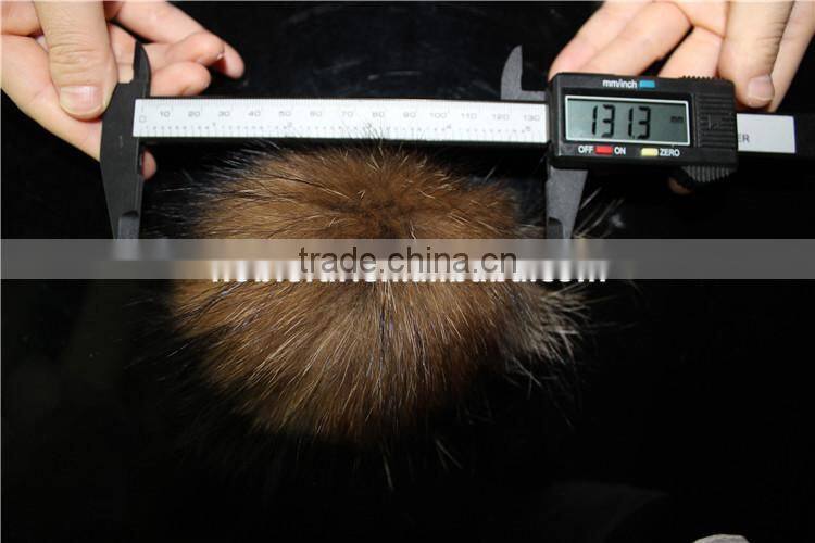 Raccoon Soft Ball Raccoon Fur Balls&Fur Pom Poms 13cm For Children Beanie Hat And Caps