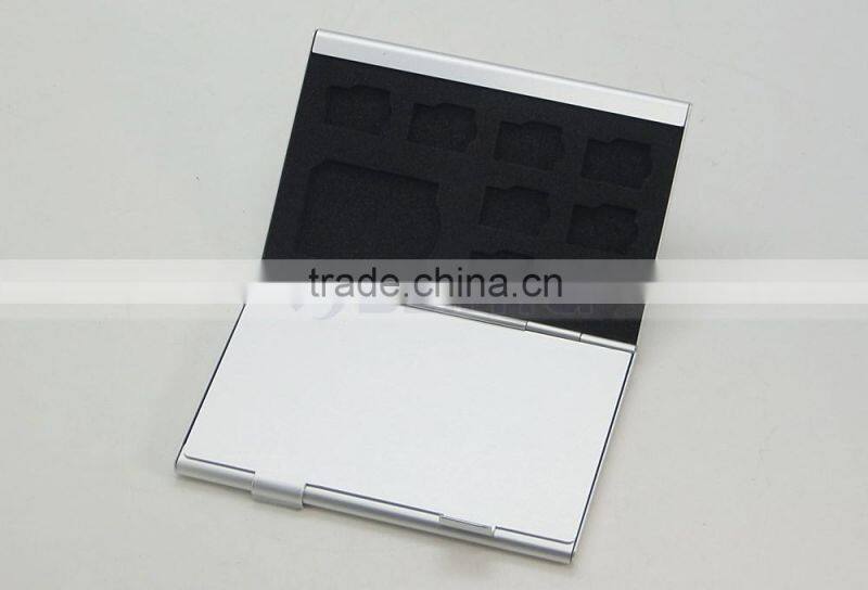 Silver Aluminum Memory Card Case COVER for MicroSD Card SD SDHC CARD 10TF+3SD Card Case