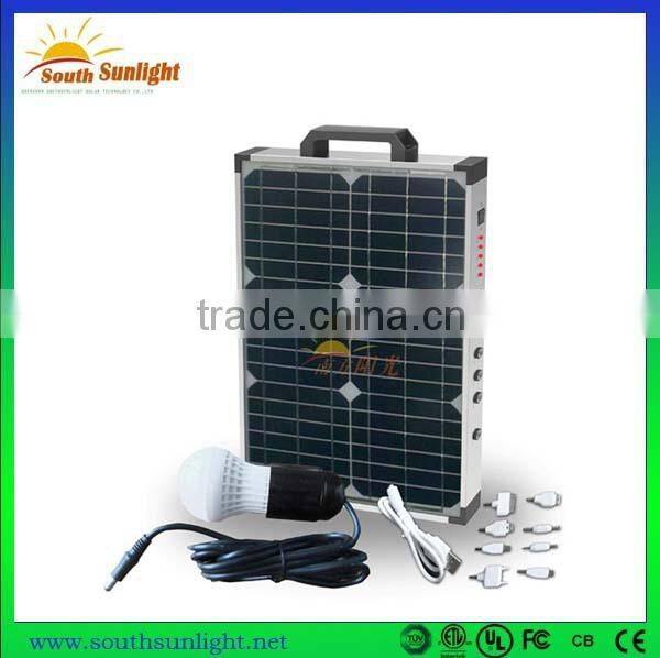 New design 20W portable solar power system with lithium battery made in China