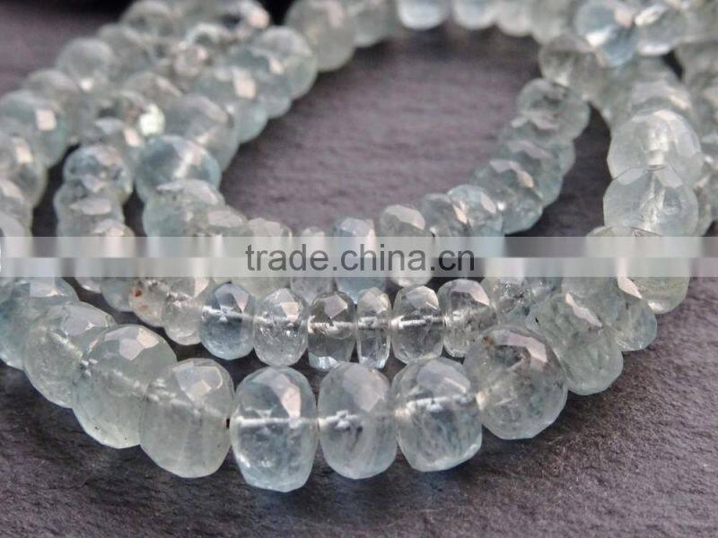 Aquamarine Rondelles Faceted