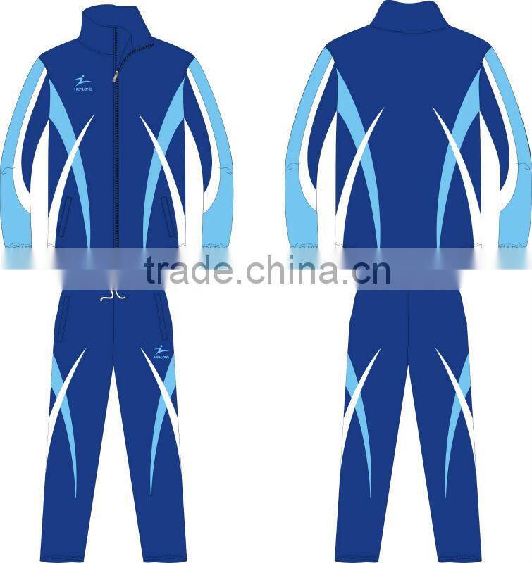 Blue Color Sports Custom Tracksuit Cheap