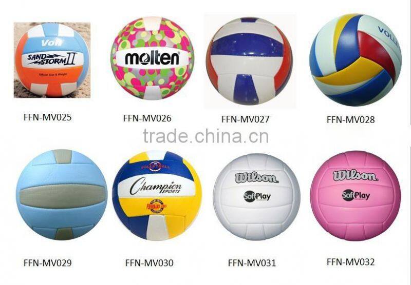 Customized machine stitched soft touch promotional beach volleyball for girls