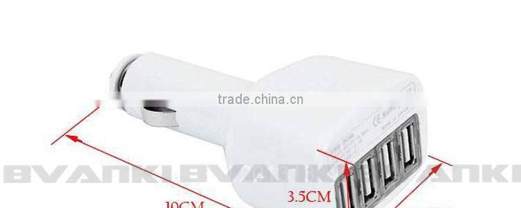 CE,ROHS,FCC Approved 4 port usb car charger,ODM/OEM quick deliver power sockets mobile accessories