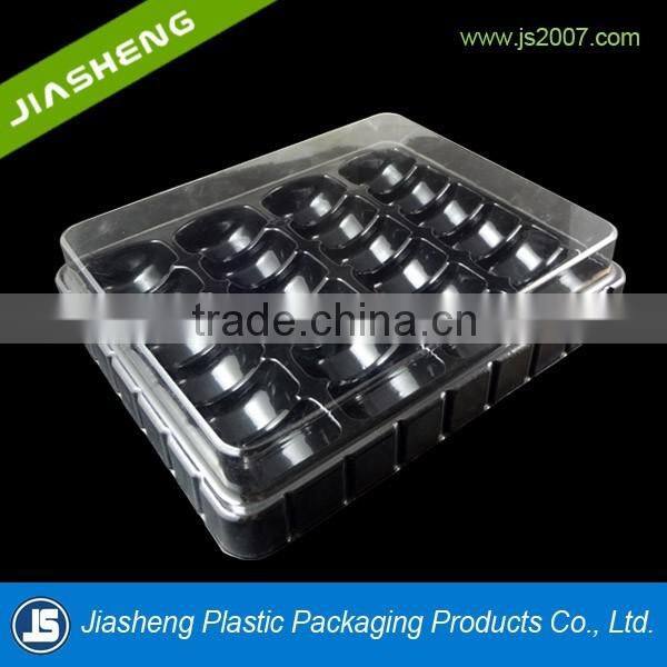 2016 new style hot selling Food grade 24 pcs blister macarons packaging box,cake clamshell,plastic macaron tray