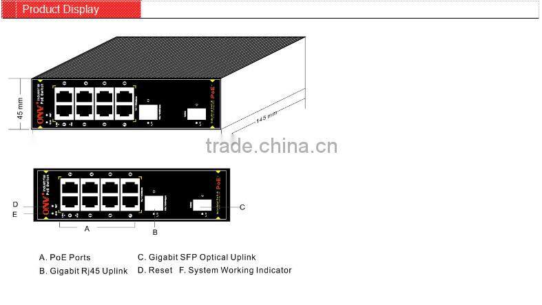 1000M Base-FX and 10/1000M Base-TX industrial Ethernet Switch POE switch