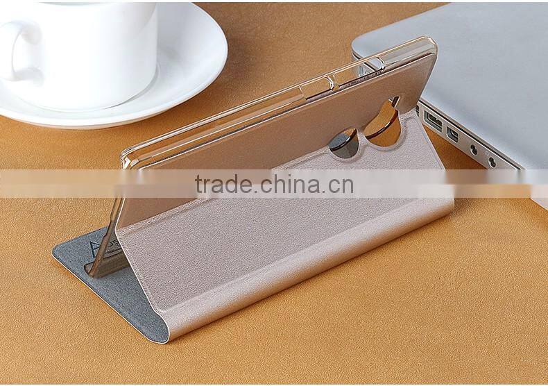 USAMS Muge Series PU Leather Cover Case for Huawei Mate 8 Hard PC Rubber Flip Leather Case with View Window MT-5338