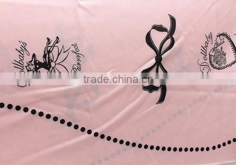 OEM service custom design digital printed 100% polyester satin fabric