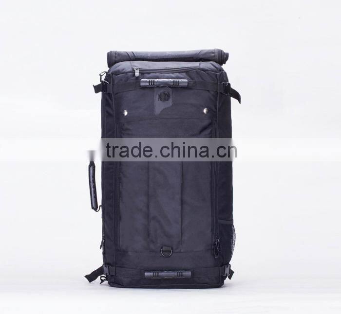 Multifunctional black hiking backpack with laptop compartment