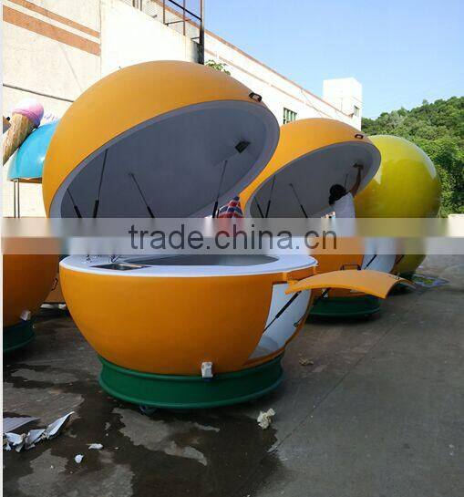 China manufacture outdoor orange shaped bar kiosk price