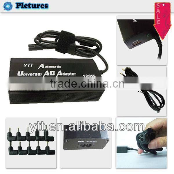 Hot Aluminum 100W Universal AC/DC Laptop Adapter With 10 DC Tips