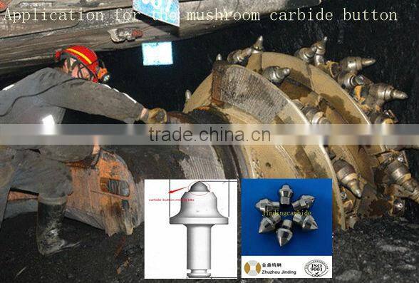 carbide button inserts with mushroom shape