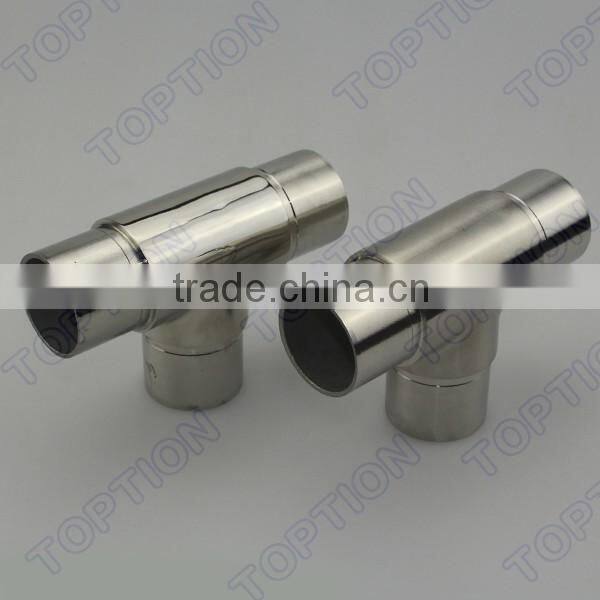Stainless steel handrail tube connector 180 degree 3 way tee