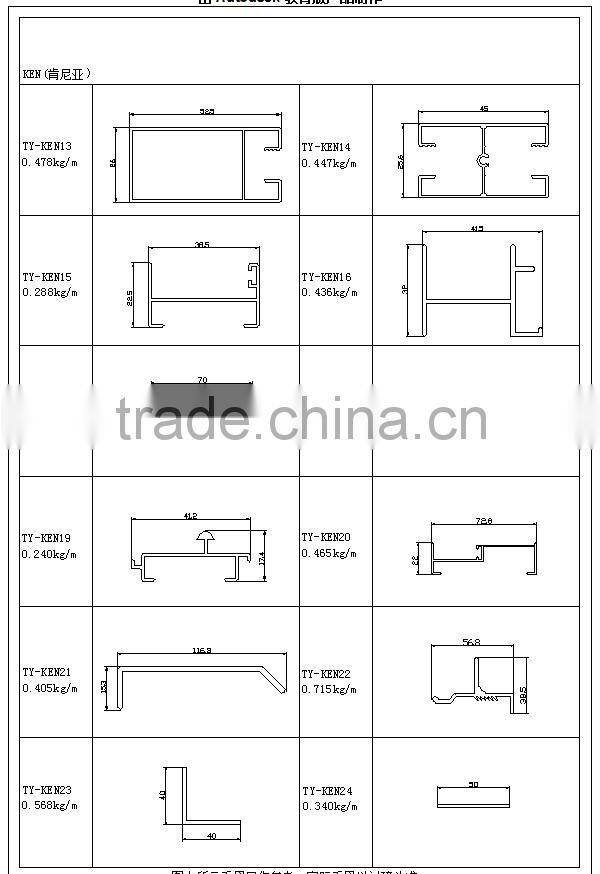 Window and Door aluminum extrusion profile for Kenya Market