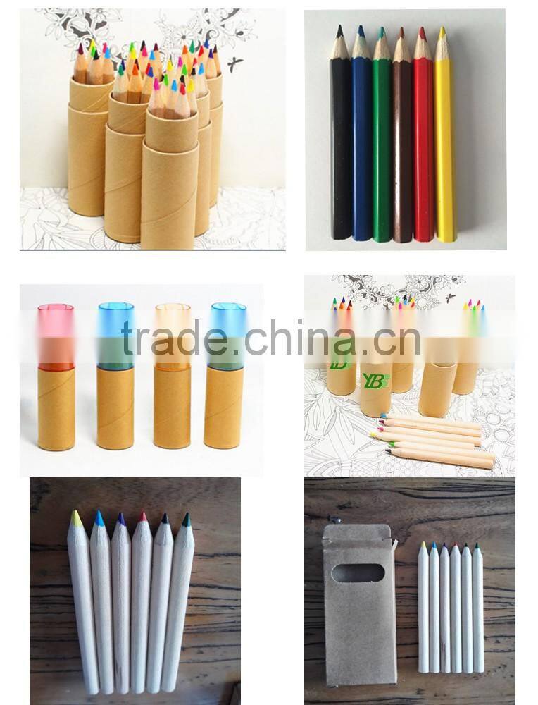 Customized 3.5''Colored Pencil with Pencil sharpener ,sticker label