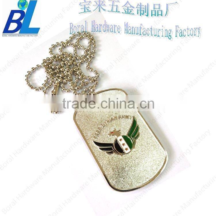Golden zinc alloy engraved dog tags for men