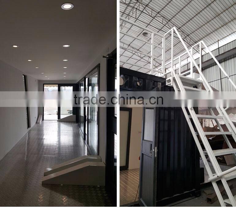 Hydraulic system 10ft container coffee shop design/ POP-UP shipping container coffee bar for sale