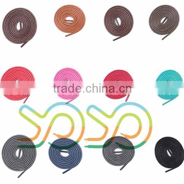 2015 Wholesale Round 100% Cotton Shoe Lacs for Dress Shoes Or Boot Shoes With High Quality And Mini Order Accept