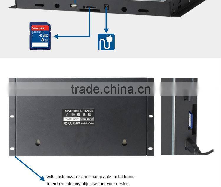 Flintstone 32 inch metal casing open frame lcd display for retail promotions