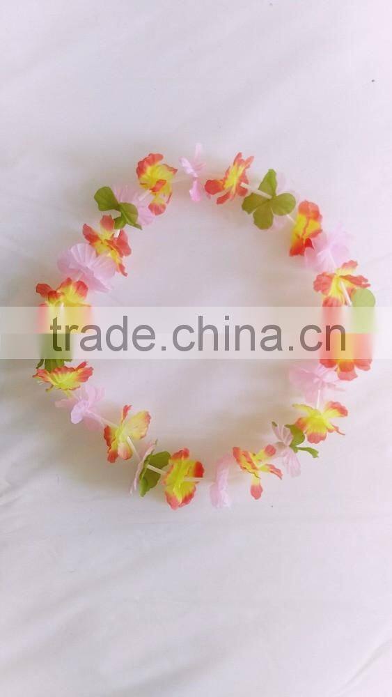 Customized Promotional Colorful Flower Lei Hawaii Collar for Hawaii