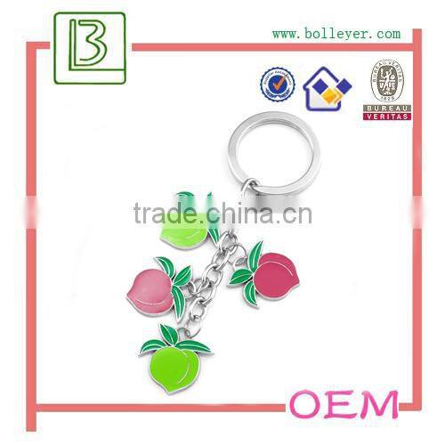 enamel tropical fruit metal keychain