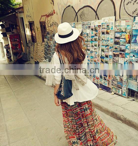 Fashion panama straw hat for women men elegant white fedora hats