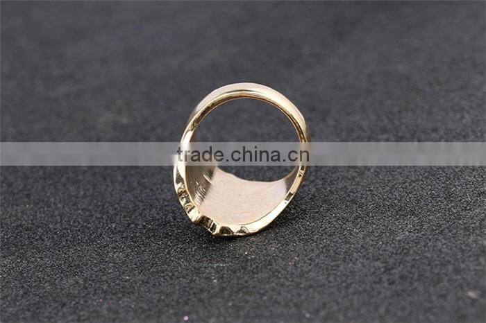 Best selling 1 dollar product gold plated zinc alloy resin single stone finger ring
