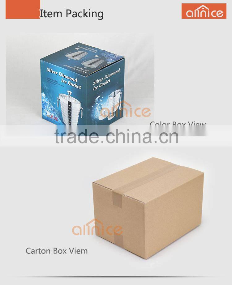 Unique Design Elegance Lines Ice Bucket with Tongs Stainless Steel (Grade 304) wine bucket/wine cooler with Deluxe Mirror Finish