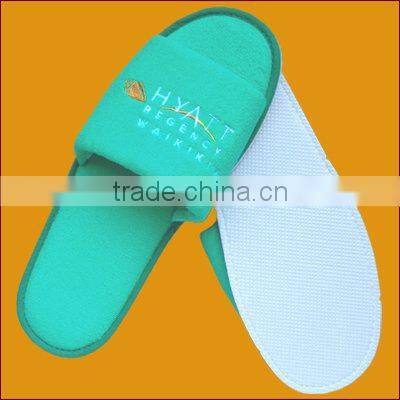 Hot red towel slippers,open toe slippers