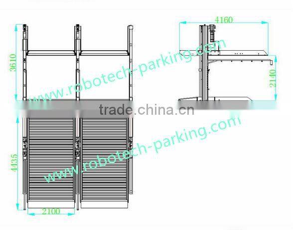 Two level two post car storage parking lift RP-7001